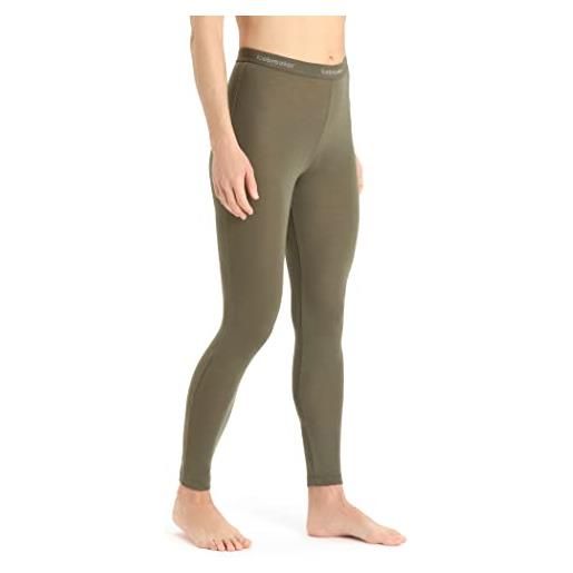 Icebreaker leggings da donna - leggings sportivi - intimo termico 100% lana merino per sport invernali, corsa, running, fitness - loden, m