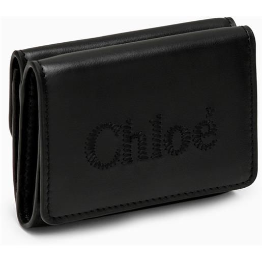 Chloé portafoglio sense trifold piccolo nero