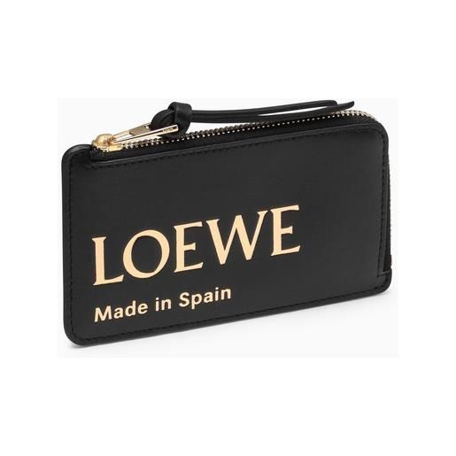 Loewe portacarte con portamonete nero in pelle con logo