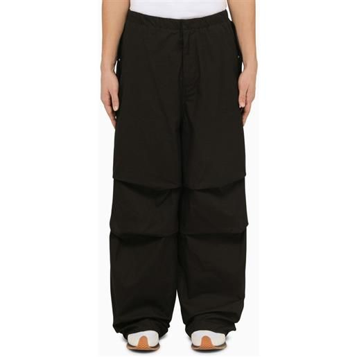 Jil Sander pantalone oversize nero in cotone