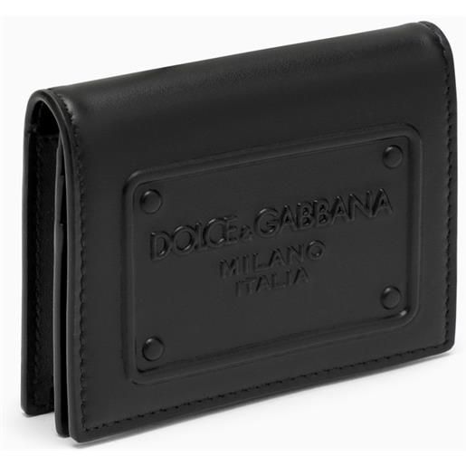 Dolce&Gabbana portafoglio nero in pelle con logo