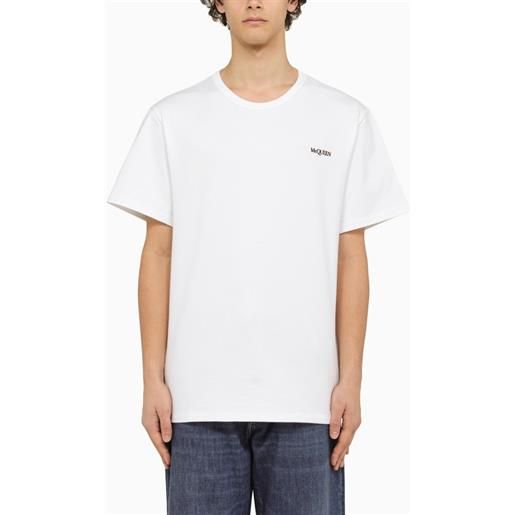 Alexander McQueen t-shirt bianca con ricamo logo