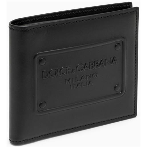 Dolce&Gabbana portafoglio bi-fold nero in pelle con logo