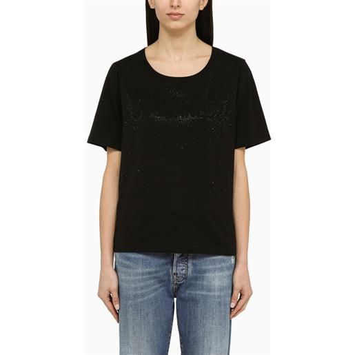 Dsquared2 t-shirt girocollo nera in cotone con logo