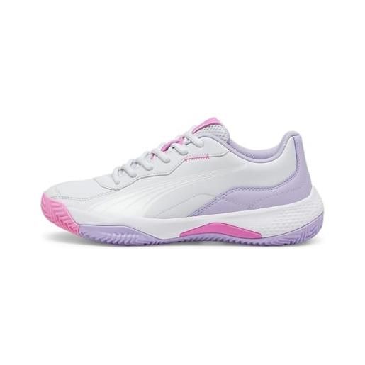 Puma women nova smash wn's tennis shoes, silver mist-puma white-vivid violet, 41 eu
