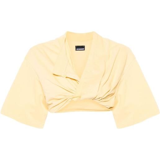 Jacquemus t-shirt bahia crop - giallo