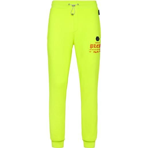 Philipp Plein pantaloni sportivi con stampa - giallo