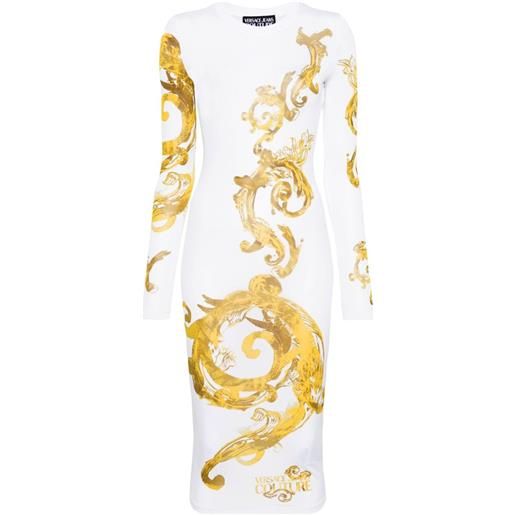 Versace Jeans Couture abito midi watercolour couture - bianco