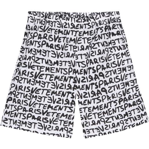 VETEMENTS shorts con stampa - bianco