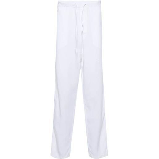 120% Lino pantaloni dritti - bianco
