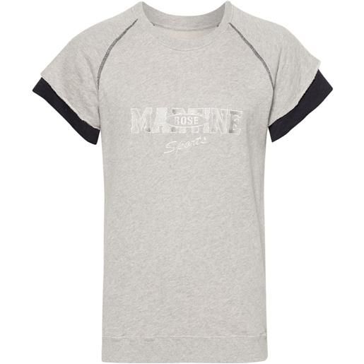 Martine Rose t-shirt a strati con ricamo - grigio