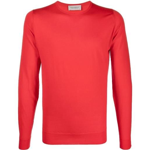 John Smedley maglione con dettaglio a coste - rosso