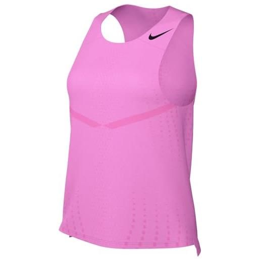 Nike w nk dfadv aroswft singlet, t-shirt donna, rosa/nero, m