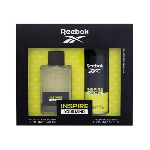 Reebok inspire your mind cofanetti eau de toilette 100 ml + deodorante 150 ml per uomo