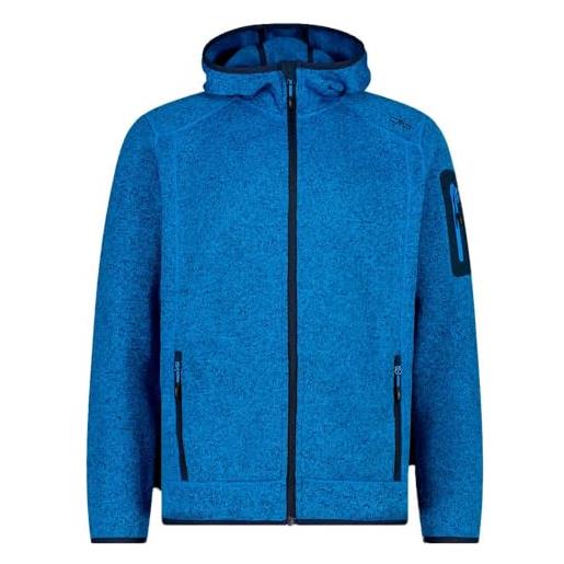 CMP - giacca in knit-tech da uomo con cappuccio fisso, river-b. Blue, 56