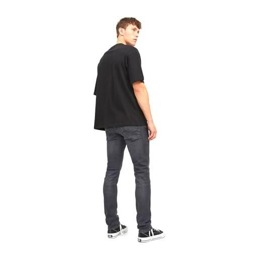 JACK & JONES jeans slim effetto sbiadito con chiusura con bottone e cerniera nero 36w / 32l