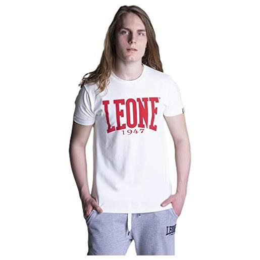 LEONE 1947 leone - t-shirt da uomo maniche corte apparel - off white-red (0150), m