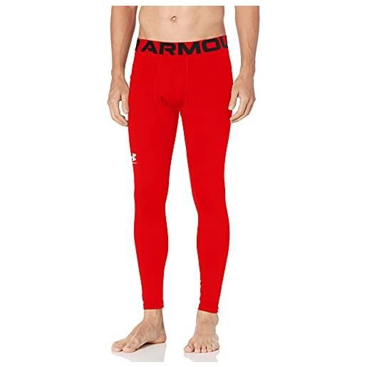 Under Armour men's cold. Gear armour leggings, red (600)/white, medium