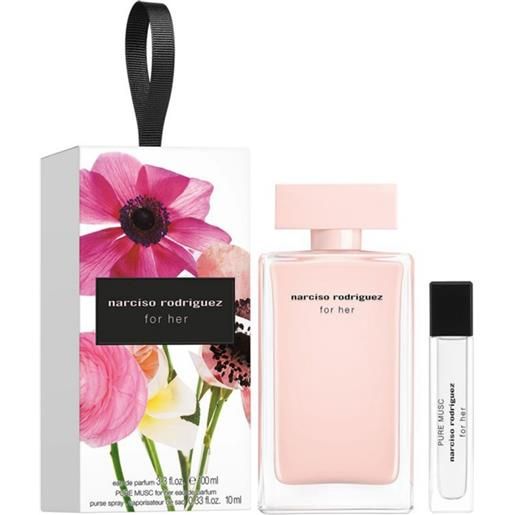 Narciso rodriguez for her eau de parfum 100 ml + pure musk 10 ml shopping pack