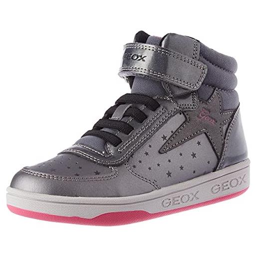 Geox j maltin girl a, sneakers bambine e ragazze, nero/rosa (black/fuchsia), 32 eu