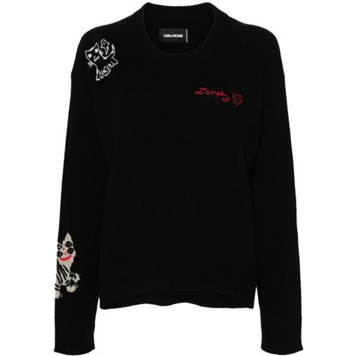 Zadig&Voltaire maglione con ricamo - nero