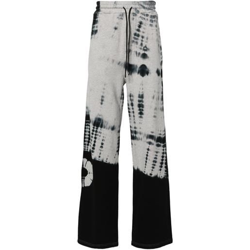 MSGM pantaloni sportivi con fantasia tie-dye - grigio