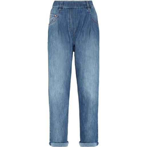 Brunello Cucinelli jeans affusolati con vita elasticizzata - blu