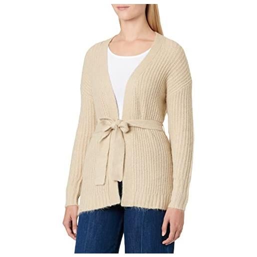 Vila vifelo l/s knit cardigan/su-noos maglione, natural melange, xs donna
