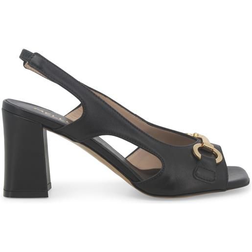 Melluso sandalo donna elegante in pelle nero s433w