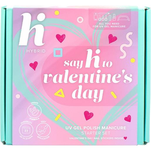 HI HYBRID hi to valentine's day starter set cofanetto make up, smalto effetto gel, accessori unghie