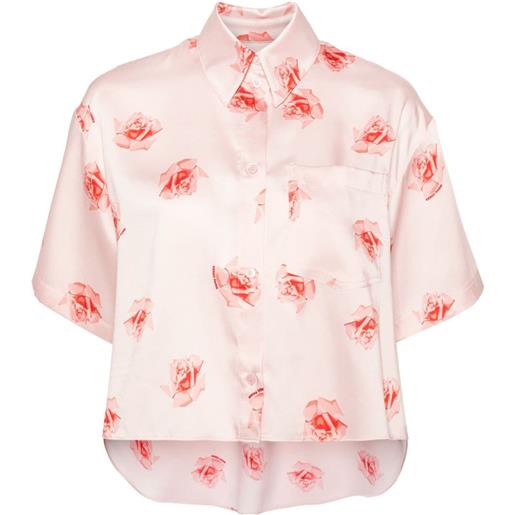 Kenzo camicia crop con stampa - rosa