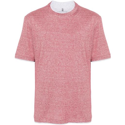 Brunello Cucinelli t-shirt con design a strati - rosso