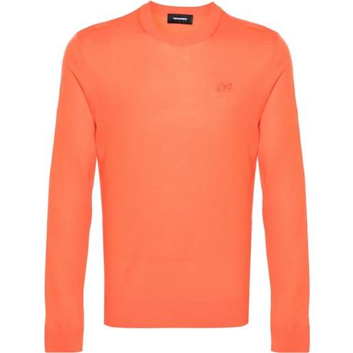 Dsquared2 maglione con ricamo - arancione