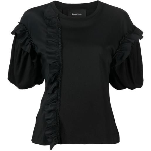 Simone Rocha t-shirt con maniche a palloncino - nero