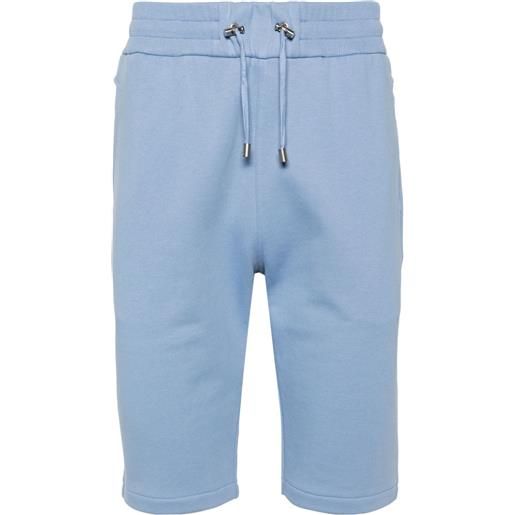 Balmain shorts sportivi con logo floccato - blu