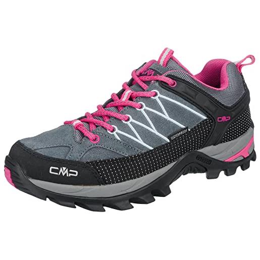 CMP rigel low wmn trekking shoes wp, scarpe da trekking donna, grey-fuxia-ice, 38 eu
