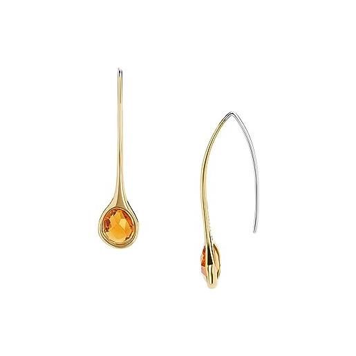 Skagen orecchini da donna , orecchini in acciaio inossidabile con apertura a strappo, oro (gold)