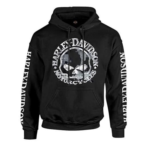 Harley-davidson men's sweatshirt willie g skull h-d pullover black 30296648