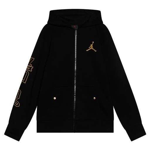 Nike jordan felpa da ragazzi con cappuccio e zip take flight black and gold nera taglia s (128-137 cm) codice 95c806-023