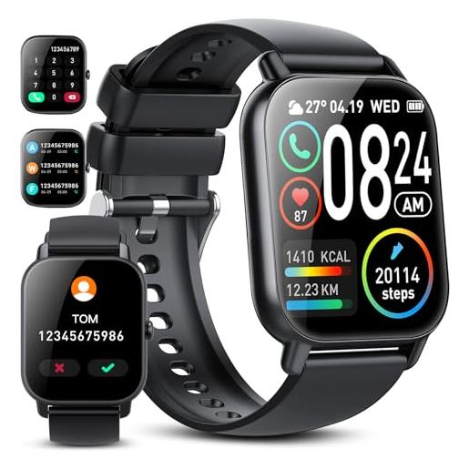 DUSONLAP 2024 smartwatch, 1,85 schermo smartwatch uomo con chiamata bluetooth e risposta vivavoce, cardiofrequenzimetro da polso, 112 modalità sportive ip68 impermeabile orologio contapassi