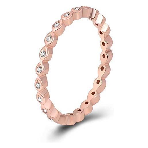 AoedeJ anello in argento sterling 925 con zirconia cubica, anello nuziale infinito, da donna, impilabile, argento sterling, zirconia cubica