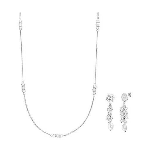 Purelei set cariba (collana e orecchino), argento sterling, perla