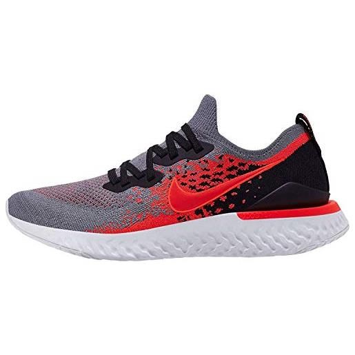 Nike epic react flyknit 2, scarpe da corsa uomo, black/black-bright crimson-infrared, 47.5 eu