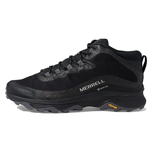 Merrell moab speed mid gtx-black/asphalt, scarpe da ginnastica basse uomo, nero, 46 eu