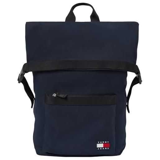 Tommy Jeans zaino uomo daily rolltop backpack bagaglio a mano, blu (dark night navy), taglia unica