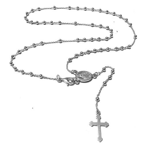 amorili collana rosario in argento 925 gioiello uomo donna lunga cm