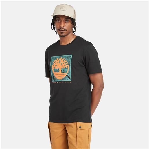 Timberland t-shirt con grafica sul davanti da uomo in colore nero colore nero
