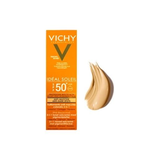 Vichy solari vichy linea ideal soleil spf50+ crema colorata anti-macchie 3 in 1 50 ml