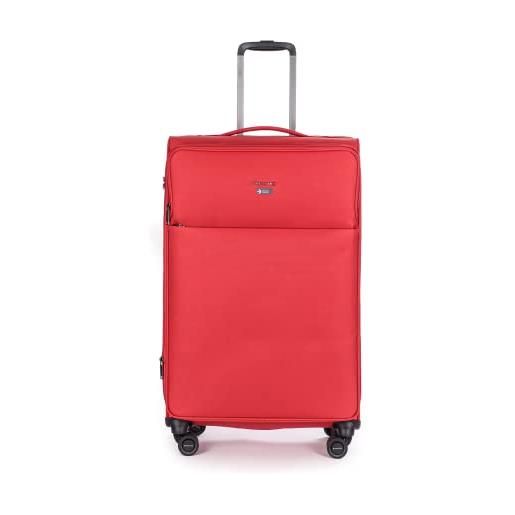 Stratic light + valigia soft shell valigia trolley valigia bagagli a mano lucchetto tsa valigia 4 ruote, espandibile, rosso, 79 cm, l, rosso, 79 cm, l (