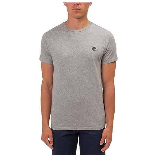 Timberland oyster river tfo chest logo shortsleeve tee (slim) medium grey heather t-shirt, mezzo erica grigio, m uomo